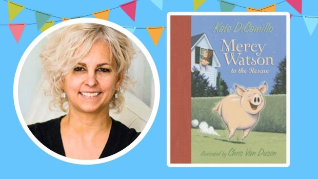 Image of autho DiCamillo and her book cover for Mercy Watson