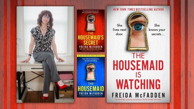 Image of author Freida McFadden and book covers
