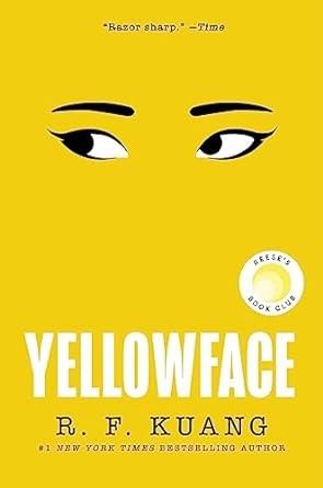 yellow book cover with cartoon eyes looking out of it
