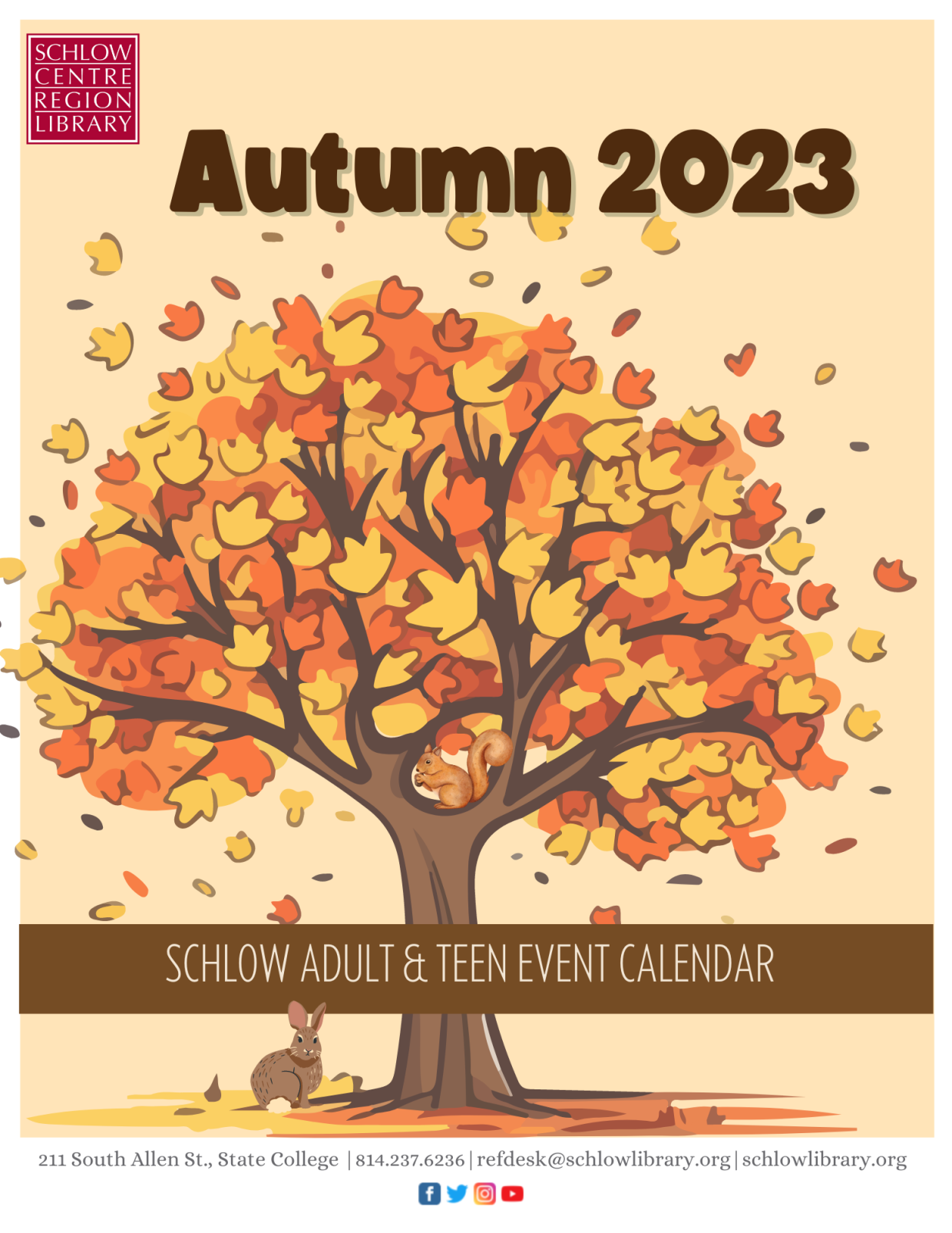 Adult/Teen Calendar Cover with maple tree and rabbit