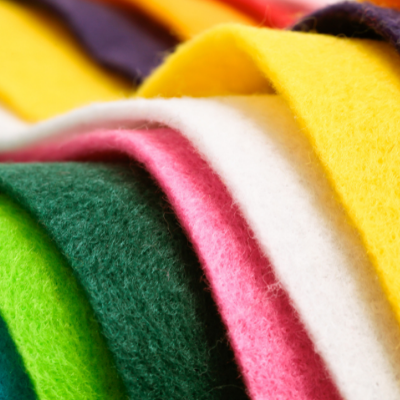 Sheets of brightly colored felt