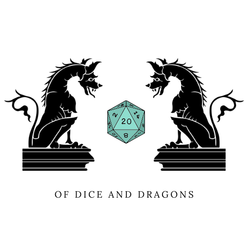 two dragons with dice in the middle
