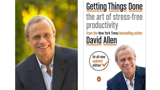 Image of author David Allen and his book cover, Getting Things Done