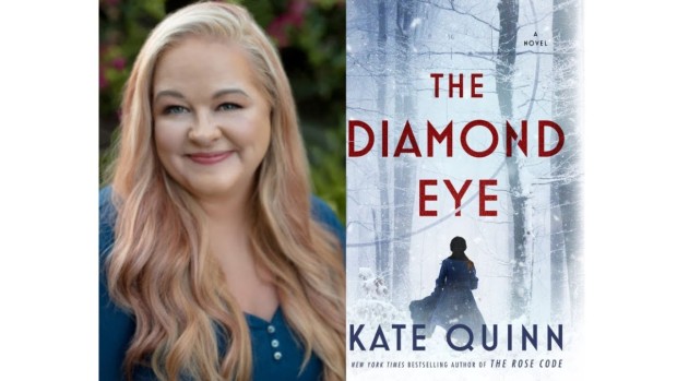 Image of Kate Quinn and her book cover for The Diamond Eye