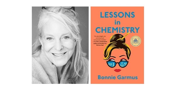 Picture of Bonnie Garmus and Lessons in Chemistry book cover