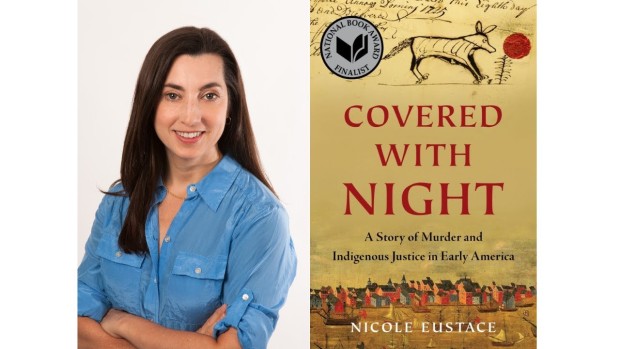 Nicole Eustace and her book cover