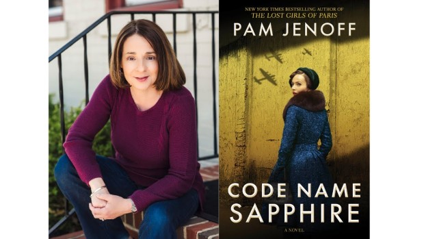 Image of author and book cover