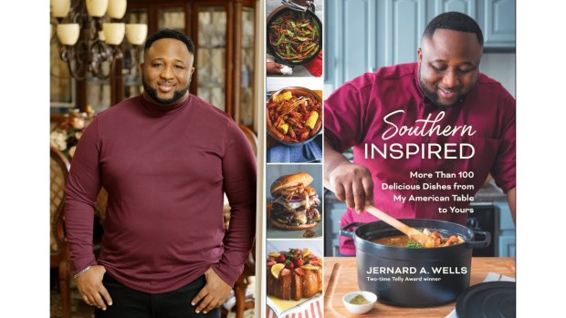 Image of author and cookbook cover