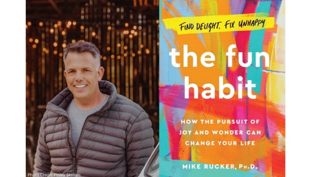 Image of Mike Rucker and book cover, The Fun Habit