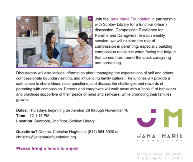 flyer describing the compassion resilience series