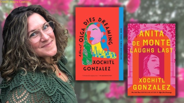 Image of author, Gonzalez, and her book cover.