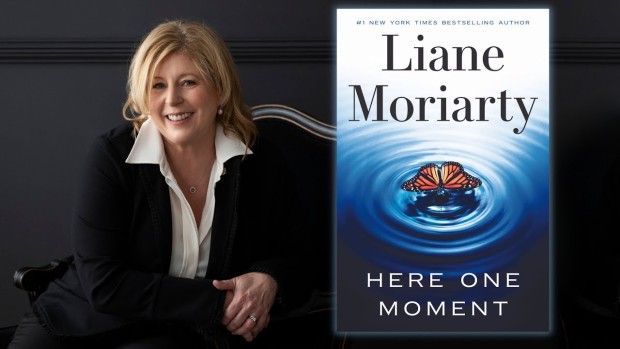 Image of Moriarty and her book cover