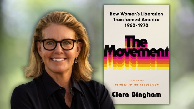 Image of Clare Bingham and her book cover for The Movement