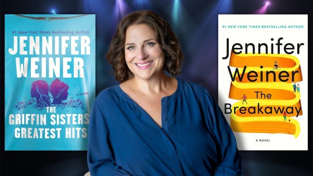 Image of author Jennifer Weiner and her book covers