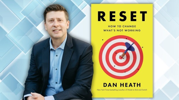 Image of author Dan Heath and his book Reset