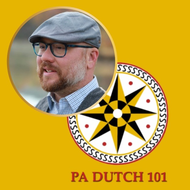 Image of Doug Maidenford and a PA Dutch hex sign