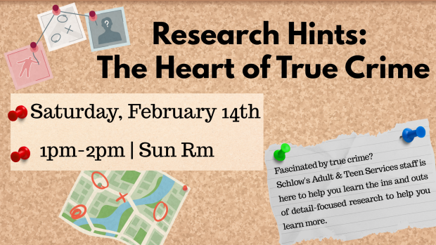 Bulletin board showing photos and a map 