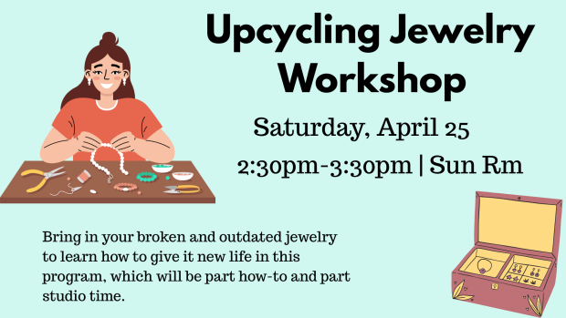 Jewelry box graphic and girl with jewelry and pliers 