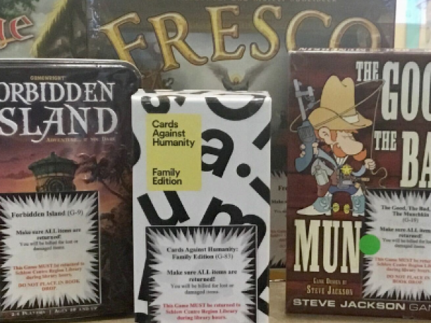 A selection of board games available at the library