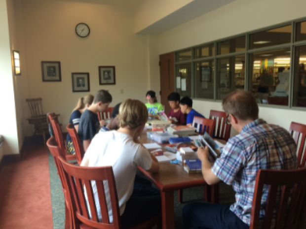 An image of a club meeting in the Sun Room