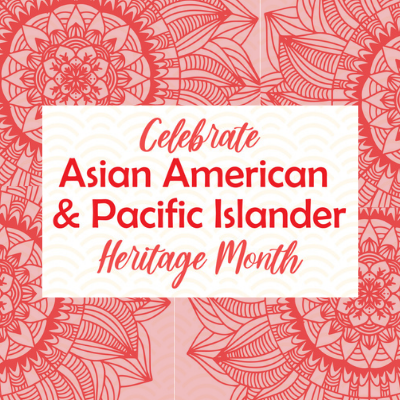 Zentangle flowered background with title for Asian American and Pacific Islander Heritage Month