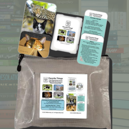 Image of zippered kit with photo cards of cats