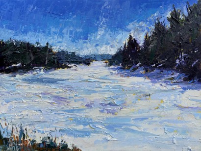 Impasto Oil Painting of Black Moshannon by Sue McFadden