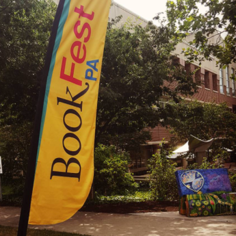 image of large BookFestPA flag