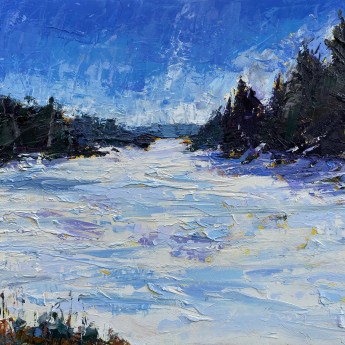 Impasto Oil Painting of Black Moshannon by Sue McFadden